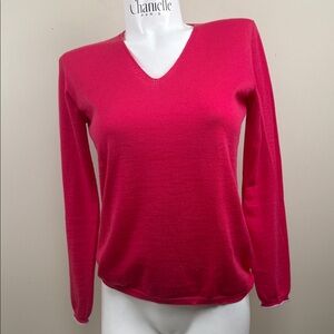 ESCADA SPORT Women's V-Neck PULL OVER  Sweater - pink wool